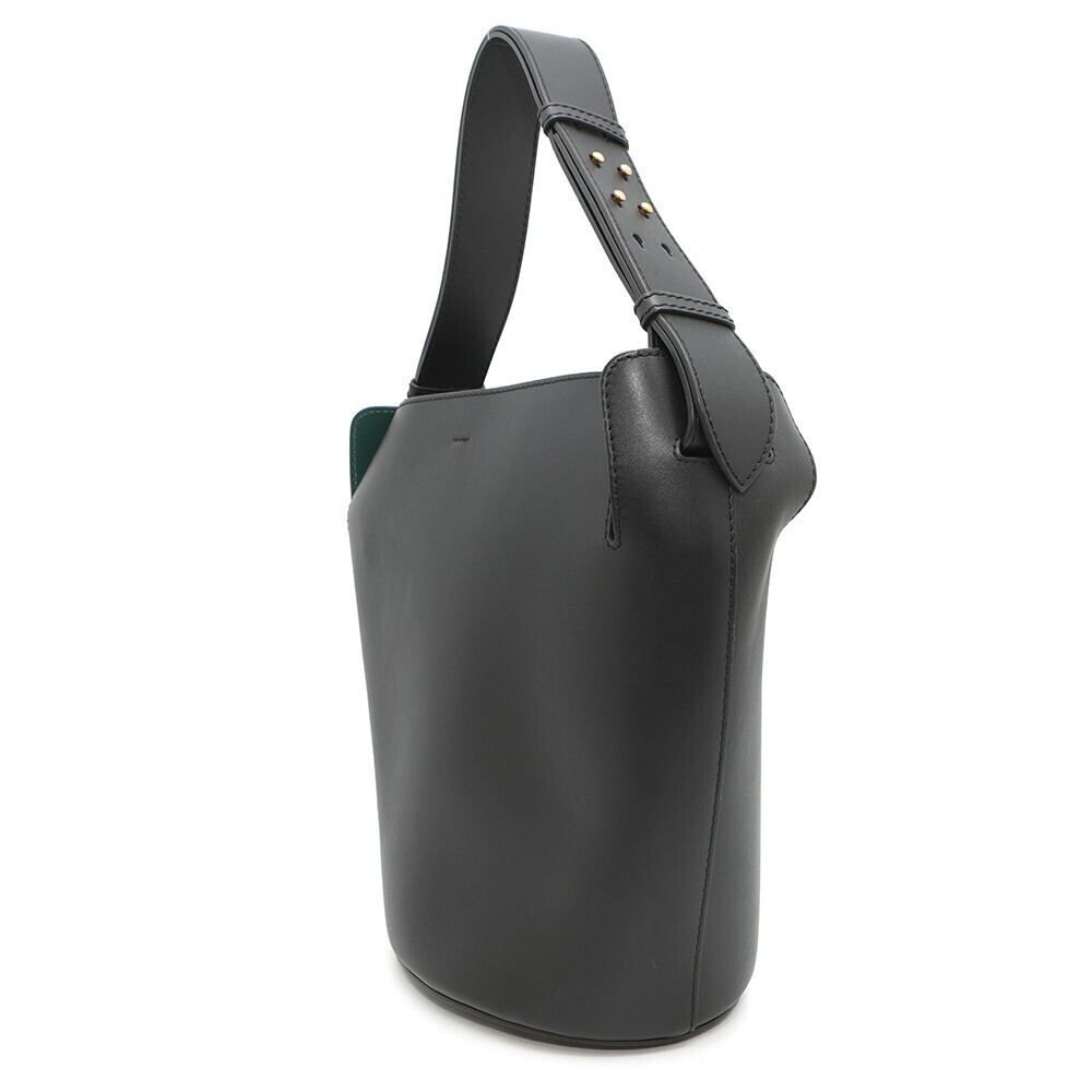 Burberry Shoulder Bag Bucket Calfskin Leather Black - Picture 2 of 11